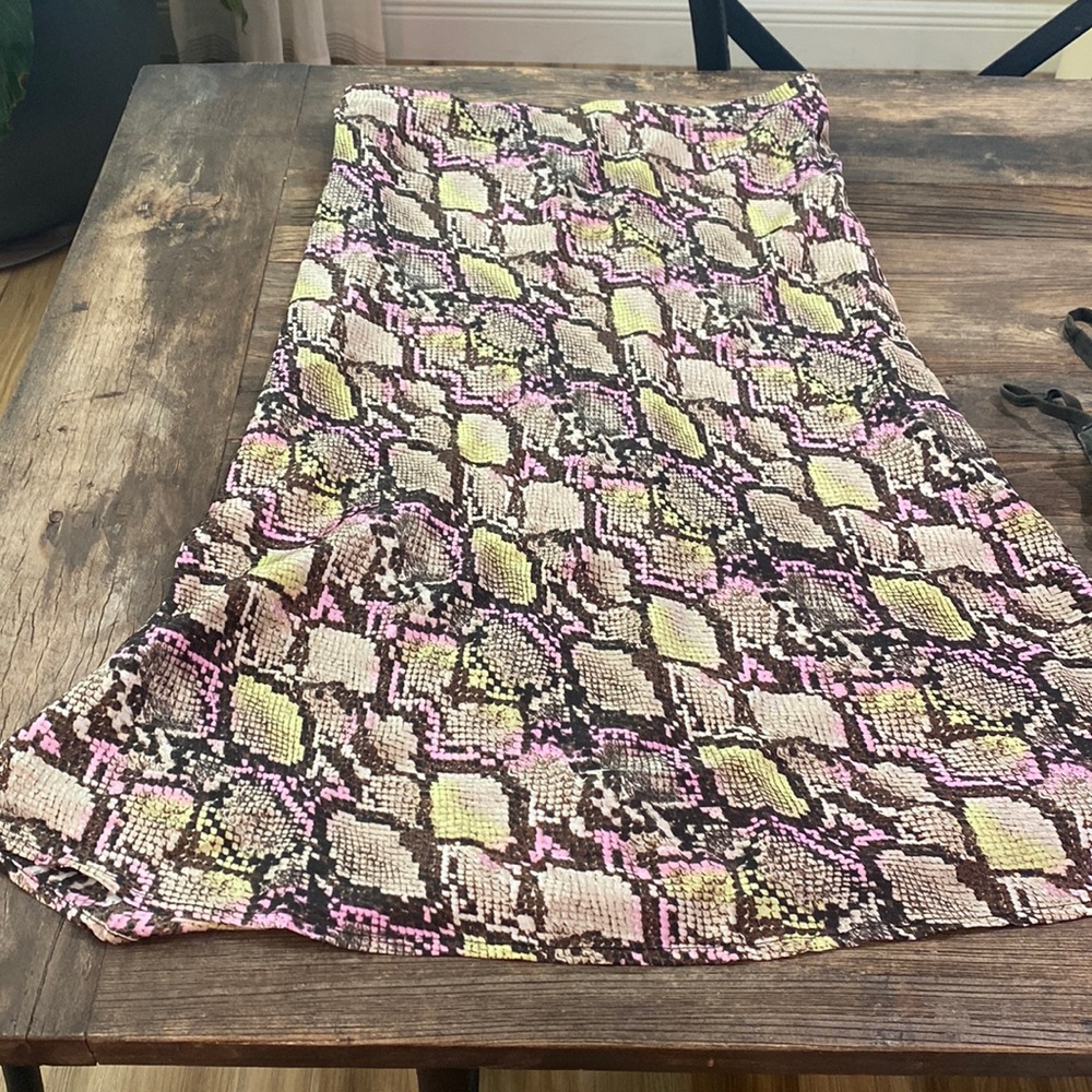 Maxi neon snake print skirt